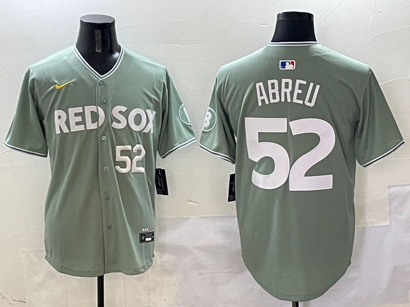 Men Boston Red Sox #52 Abreu Green Joint Name Game Nike 2025 MLB Jersey style 5->boston red sox->MLB Jersey